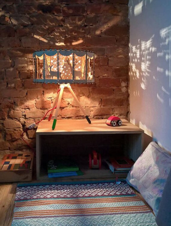 Rotating Lamp With Carousel Horse Wooden For Carnival Like This Item