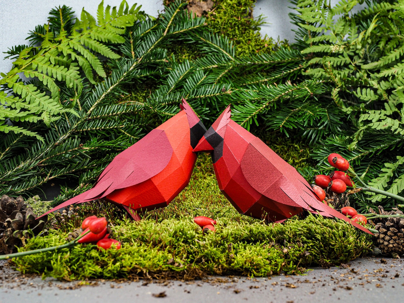 Cardinal Papercraft: SVG, PDF Files. Origami Bird Sculpture, DIY ...