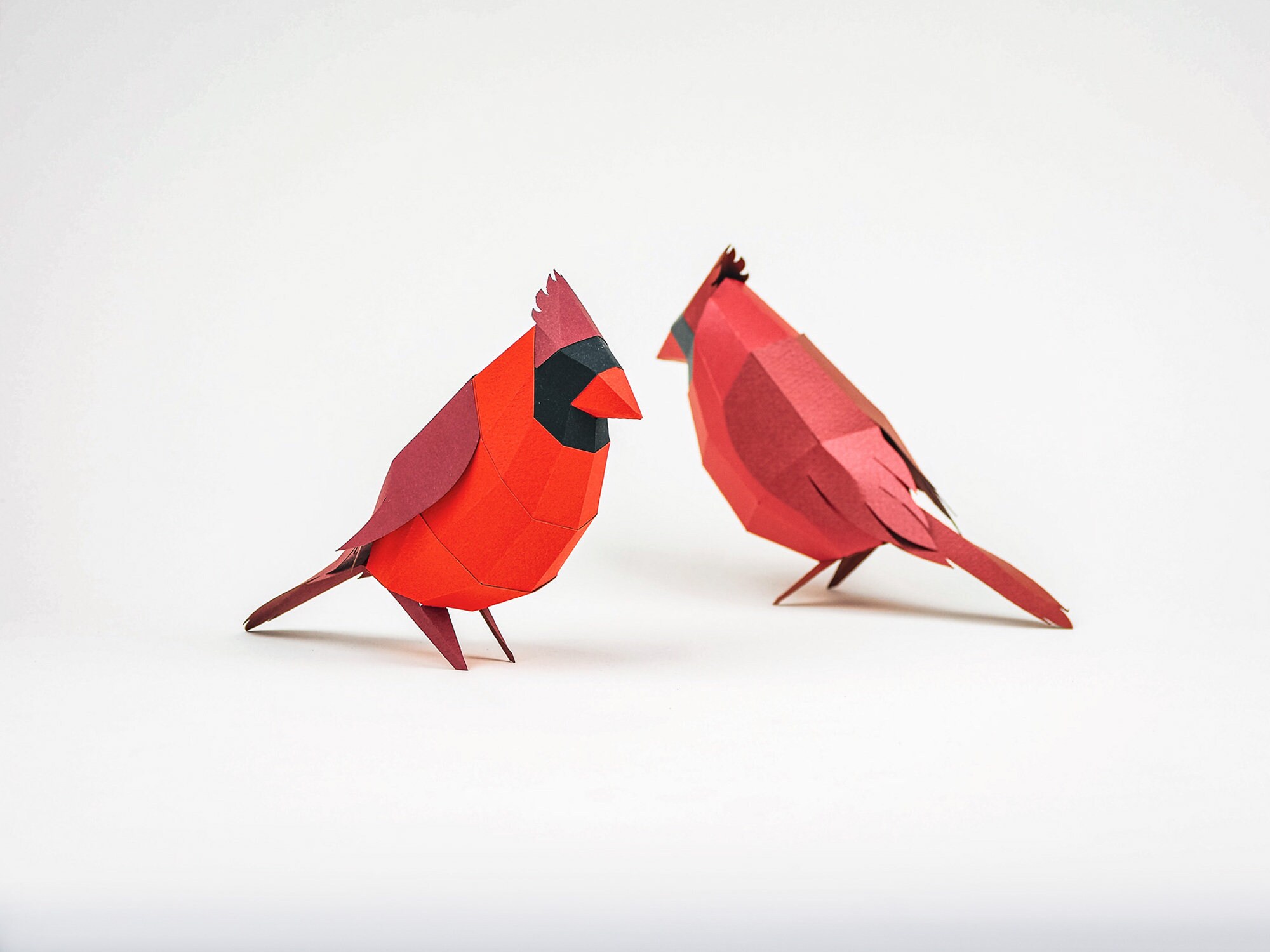 Cardinal Papercraft: SVG, PDF Files. Origami Bird Sculpture, DIY ...