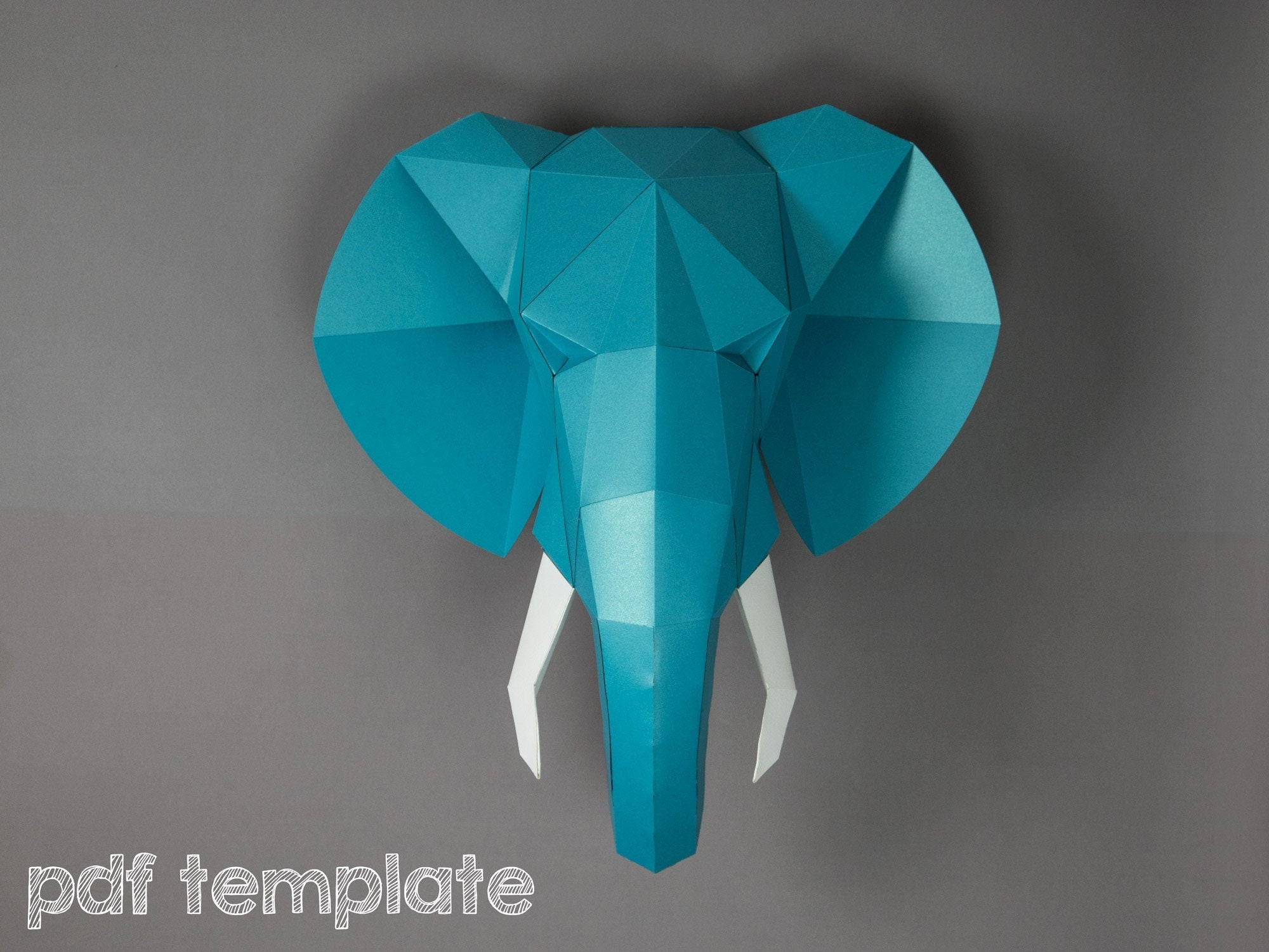 Elephant 3d model. Papercraft Elephant wall art for a circus Etsy
