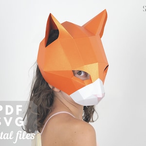 DIY Printable Cat Mask, Face Mask SVG, Paper Mask