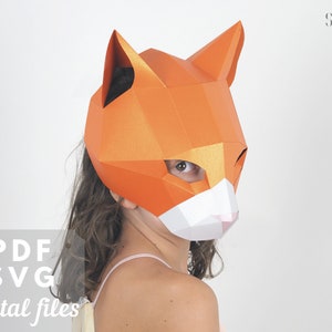 DIY Printable Cat Mask, Face Mask SVG, Paper Mask