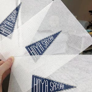 College Inspired Pennant Handpainted Needlepoint Canvas image 1