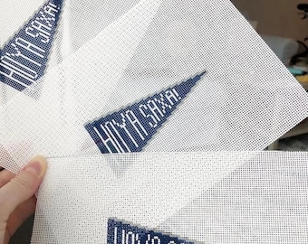 College Inspired Pennant Handpainted Needlepoint Canvas