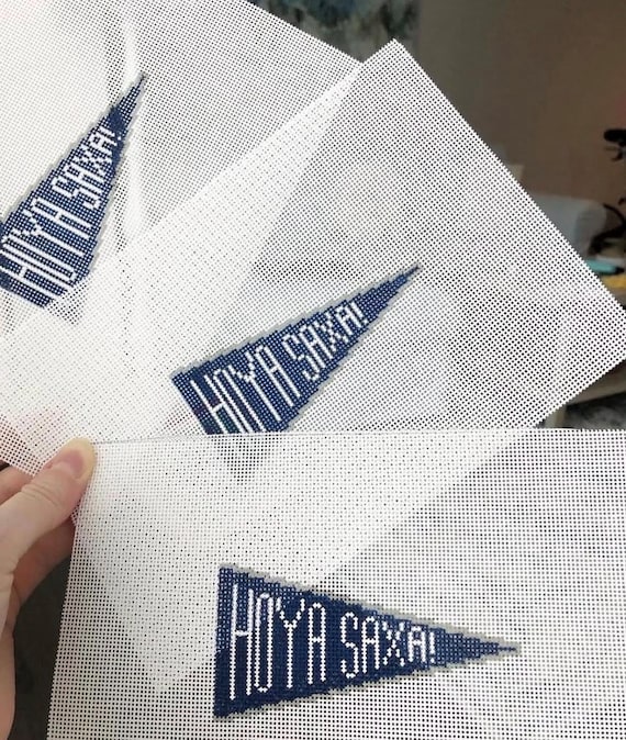 College Inspired Pennant Handpainted Needlepoint Canvas