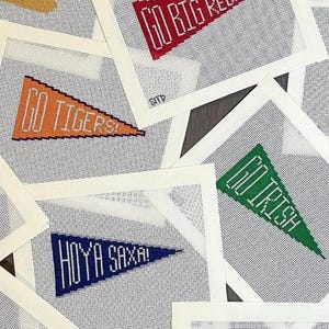 College Inspired Pennant Handpainted Needlepoint Canvas image 2