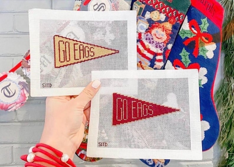 College Inspired Pennant Handpainted Needlepoint Canvas image 4