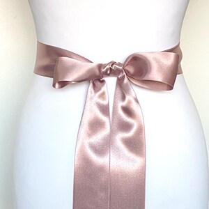 Ceremony belt - 50mm old pink satin ribbon - simple finish or with rhinestones / pearls - 2 or 3 meters