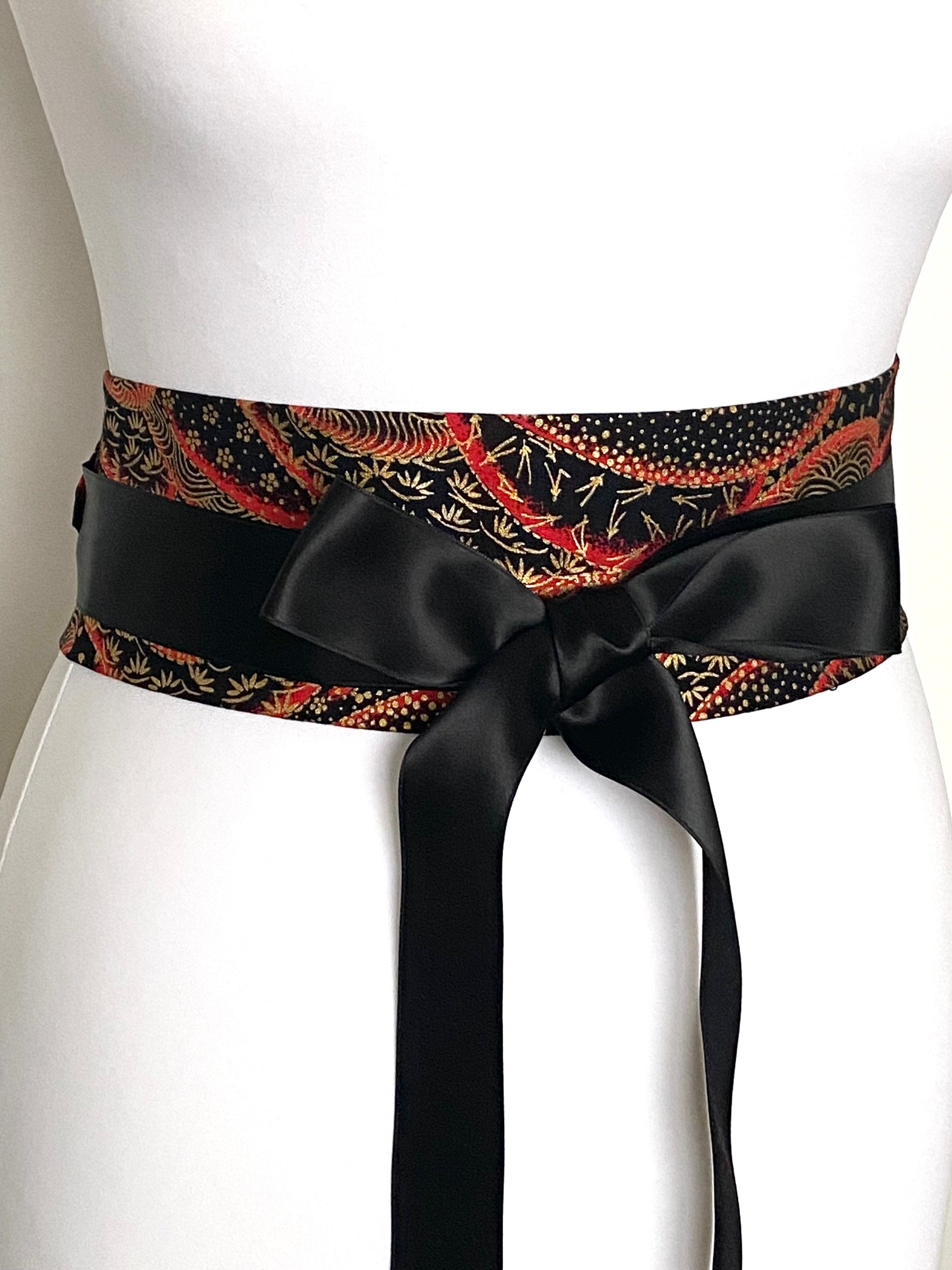 Black Satin Ribbon Belt