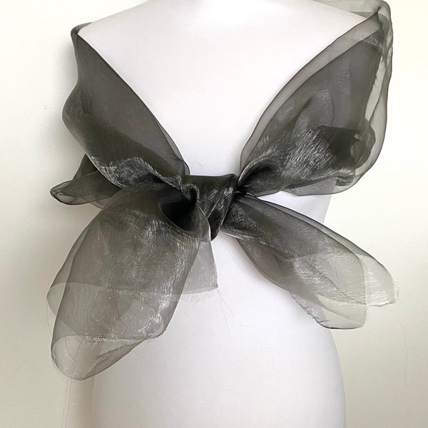 Etole Organza gris argent  -  Etole mariage été printemps et soirées