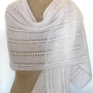 Tutorial facile per lavorare a maglia una stola in mohair traforato - stampabile a casa (francese/inglese) - stola da sposa