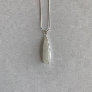 Sautoir collier en argent avec pendentif pierre de lune ovale cadeau femme image 6