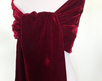 Etole velours rouge bordeaux 200cm - chale mariage, robe de soirée  & cérémonies glamour