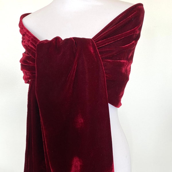 Etole velours rouge bordeaux 200cm - chale mariage, robe de soirée  & cérémonies glamour