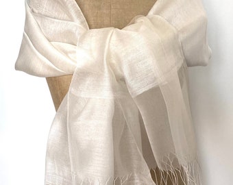 Chale Blanc Bapteme Etsy