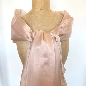 Light powder pink silk stole - very fine pink silk pongee stole - stole for weddings, ceremonies