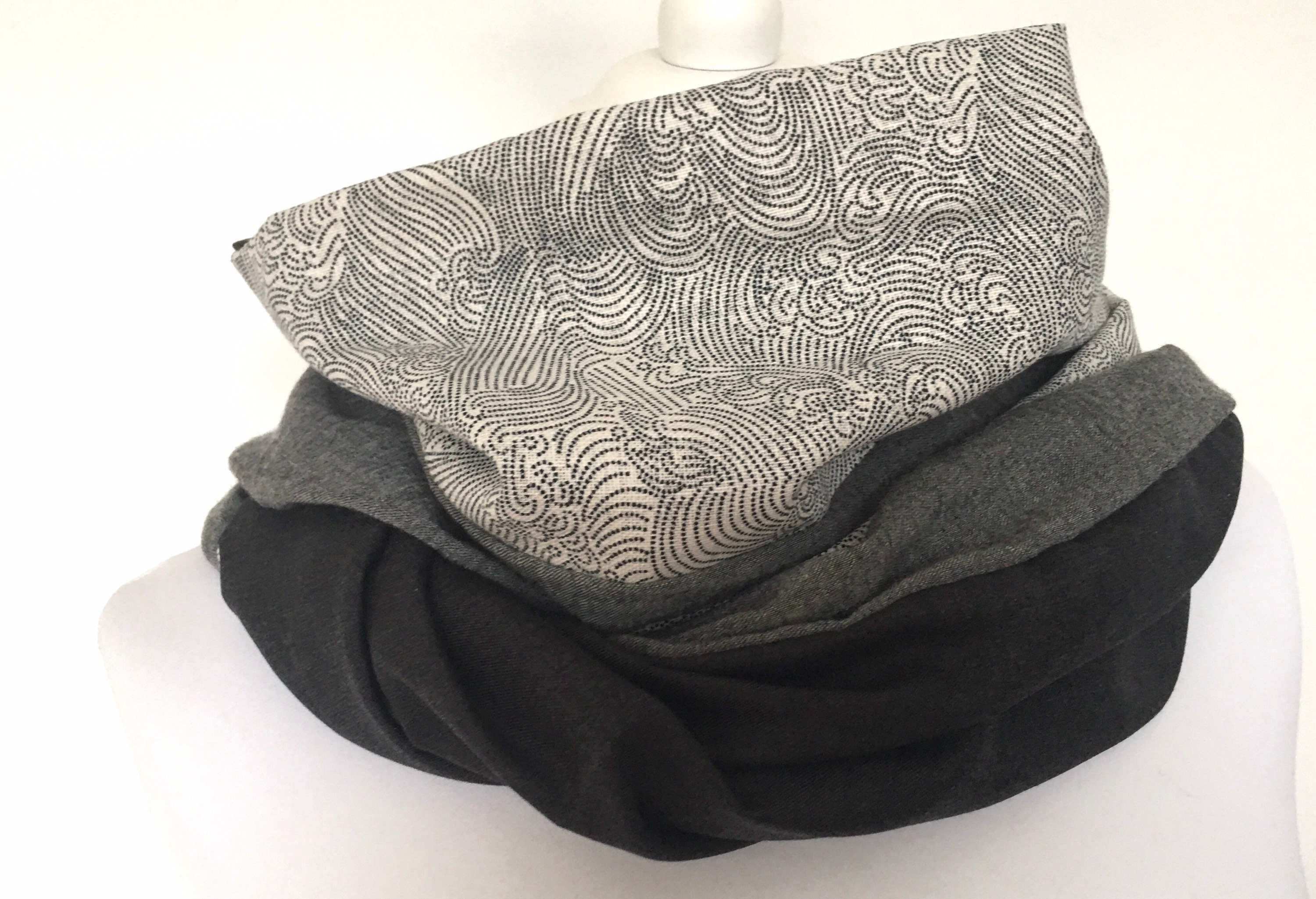 Men's Snood Scarf Fine Silk Wool and Japanese Cottons Etsy UK