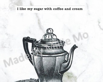 Me gusta mi azúcar con café y crema, intergaláctico, Beastie Boys, descargable, hip hop, decoración de pared, arte hip hop, arte de pared vintage