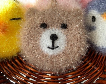 Crocheted Scrubby Sponge Bear- scrubbie scrubber scrub cloth reusable gift