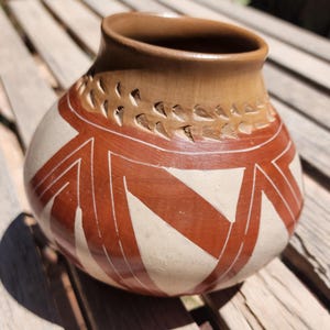 Vtg Signed Native Art Mata Ortiz Ceramic Vase Pottery Burnished Southwestern