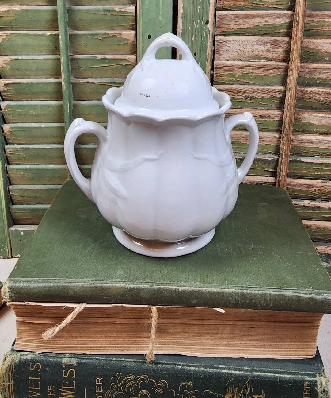 Vintage Ironstone Sugar Biscuit Jar WE Corn Etsy