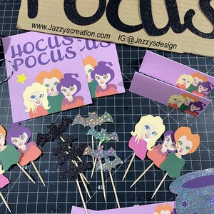 Hocus Pocus Cutout Clipart Banner & Cake-topper Cutouts Illustration Graphics image 1