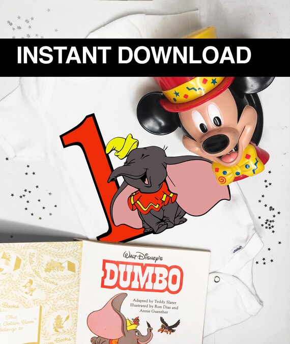 Elephant Turning One & Two File (Dumbo) | SVG Cutouts Il_570xn