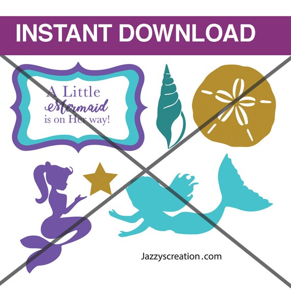A Little Mermaid is on the way File | SVG Cutouts Il_570xn