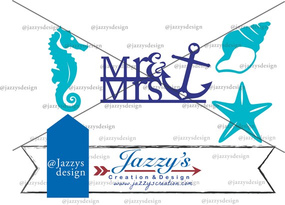 Anchor Wedding Clipart | Cake-topper Cutouts | Decal T-shirt | Graphics Il_570xn