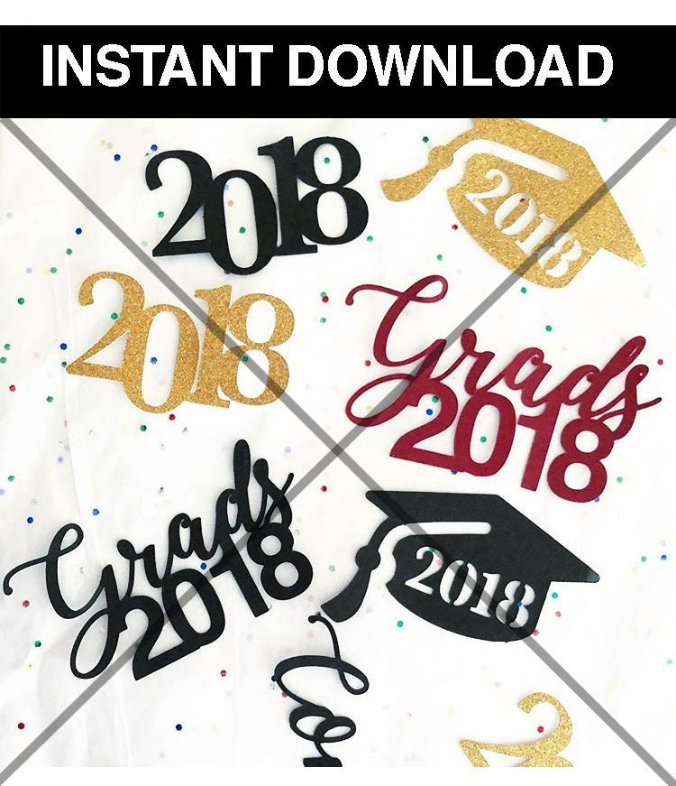 Download Printable 2018 Graduation Cupcake Topper Cutouts | Etsy