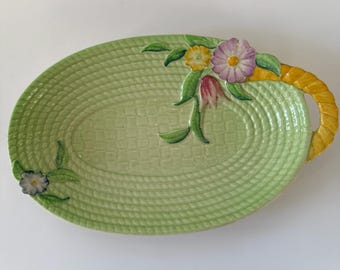 Carltonware Walking Teapot: Hand-painted English Pottery, Red