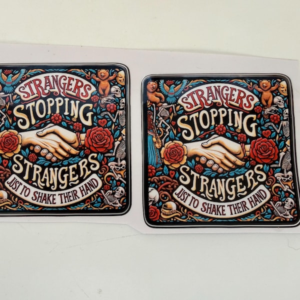 2 Grateful Dead Scarlet Begonia 2.5" Square Vinyl Stickers