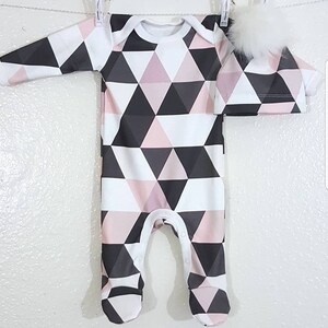 Organic Cotton Baby Footie Pajamas: Pink Newborn Coming Home Outfit