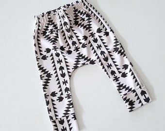 Organic Baby Harem Pants: Native Print Cotton Leggings (6-12 Mos)