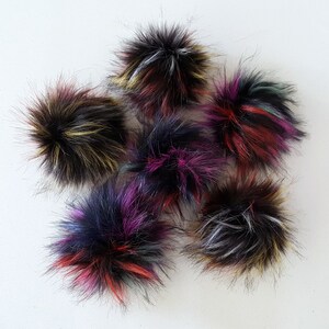 Large Multicolor Faux Fur Pom Pom: 8&quot; Hat Topper