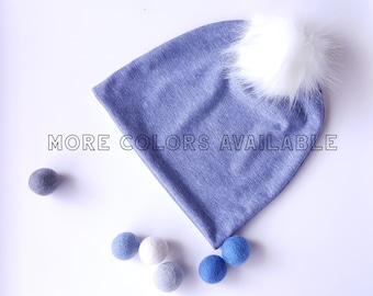Baby Pom Pom Hat, Baby Beanie, Baby Boy Beanie, Baby Girl Hat, Toddler Beanie, Baby Shower Gift, Pom Pom Beanie