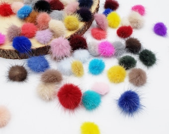 2x 8cm Faux Fake Fur Hair Ball Fluffy Pompom Pendant For Hat Bag Shoes Caps Cute 