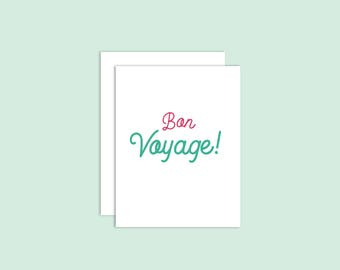 Carte Bon Voyage Etsy