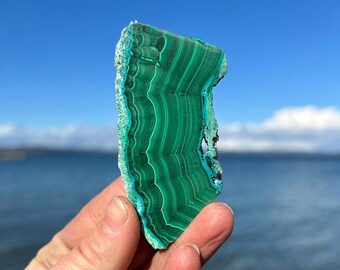 Malachite & Chrysocolla Slice ~ Raw Mineral Specimen