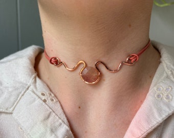 Pink Adventurine & Copper Choker