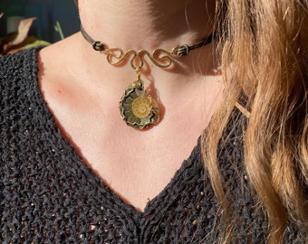 Ammonite Choker ~ Brass Choker