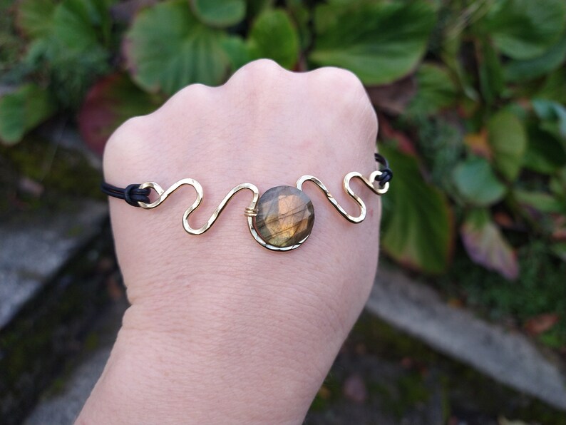 Labradorite Leather Choker
