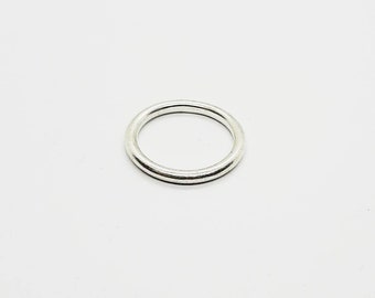 Vintage Silber-Ton Ring UK Ring Größe S - 90er Jahre