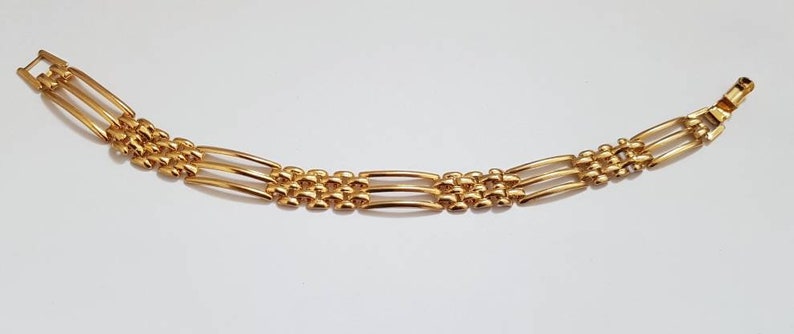 Vintage Gold-tone Gate Style Link Bracelet 80/'s
