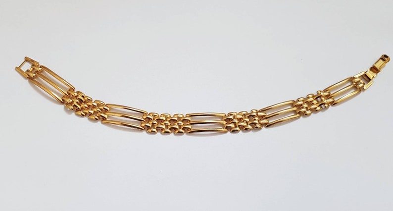 Vintage Gold-tone Gate Style Link Bracelet 80/'s