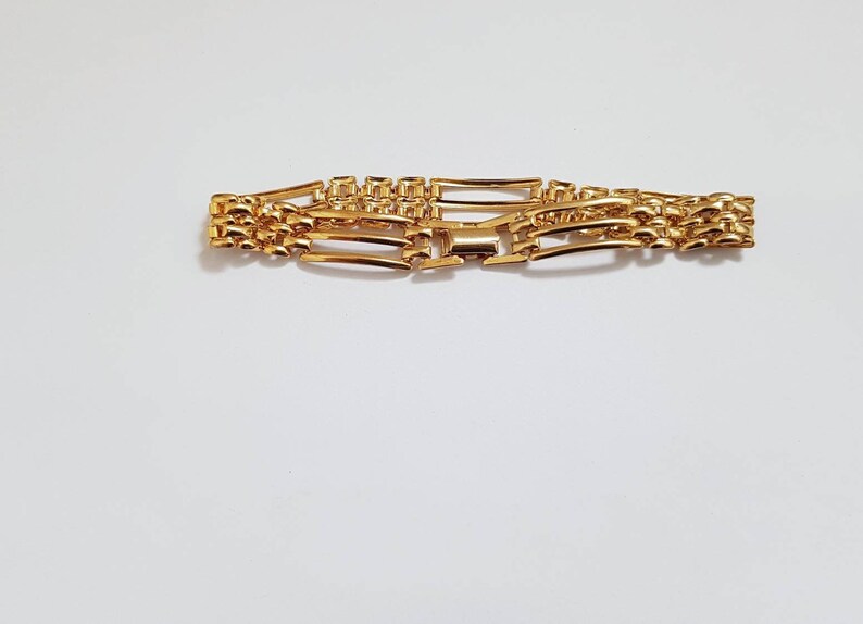 Vintage Gold-tone Gate Style Link Bracelet 80/'s