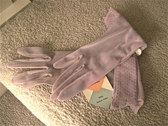 Vintage Ladies Gloves * Lavender Sheer * Weddings… - image 3