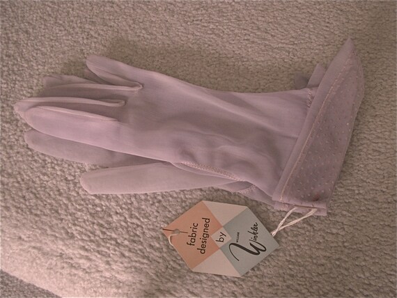 Vintage Ladies Gloves * Lavender Sheer * Weddings… - image 4