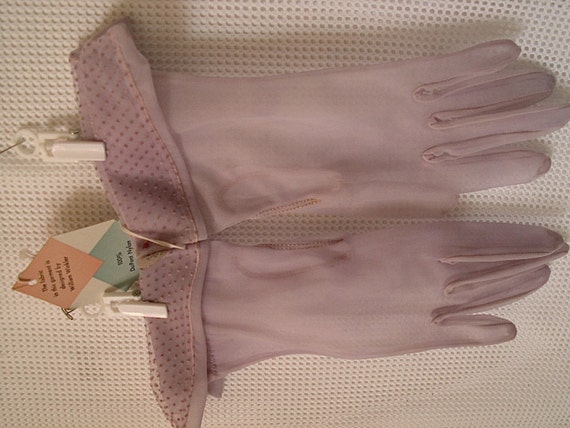 Vintage Ladies Gloves * Lavender Sheer * Weddings… - image 1