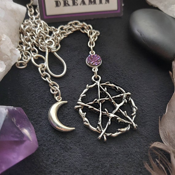 Pentagram Necklace Pentagram Pendant Occult Necklace Witch Etsy